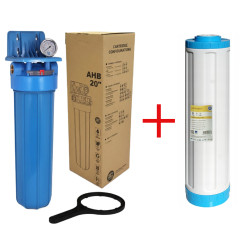 Корпус фильтра Aquafilter FH20BG + картридж для умягчения воды Aquafilter FCCST20BB 
