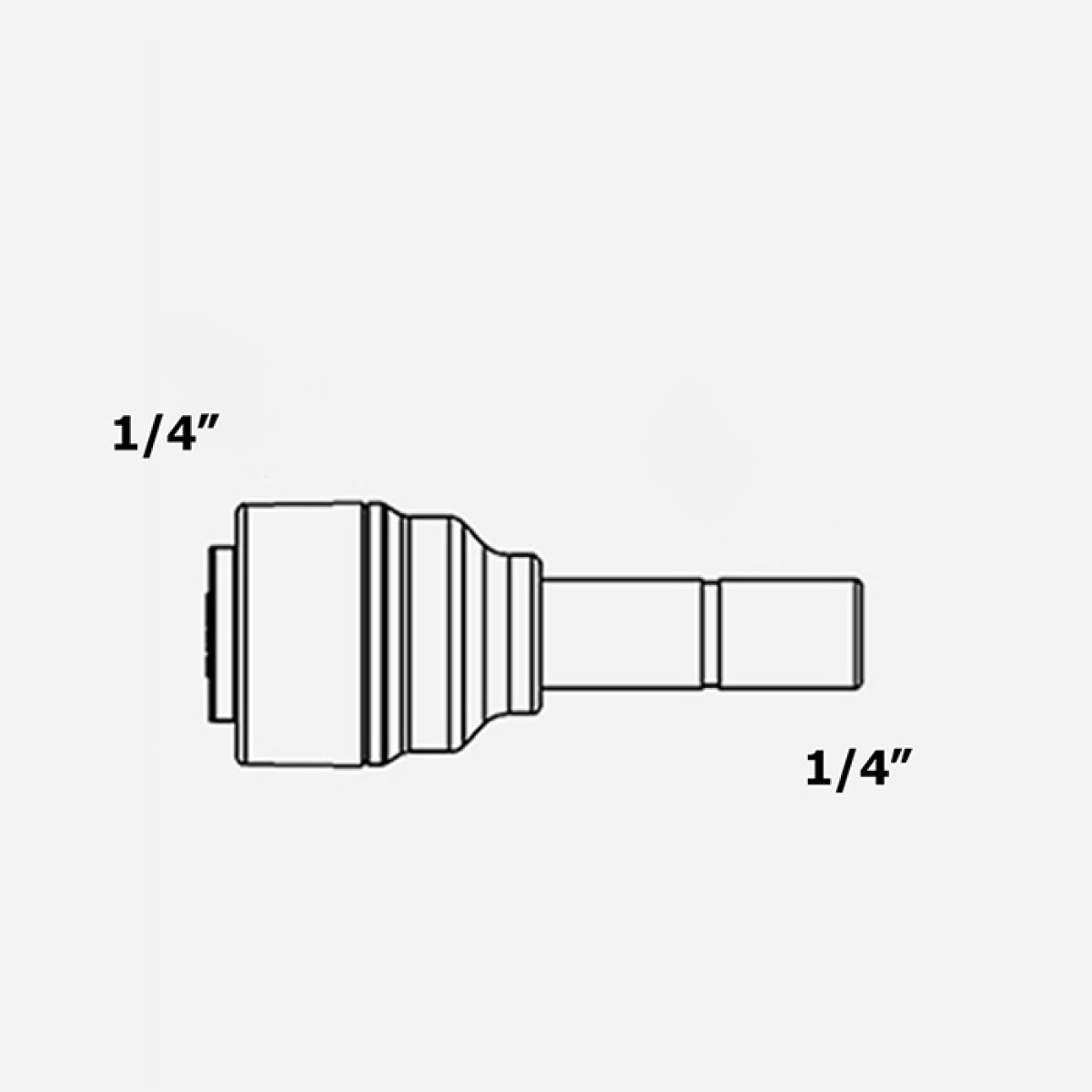 1801-А Raifil фитинг прямой (трубка 1/4"- стержень 1/4")