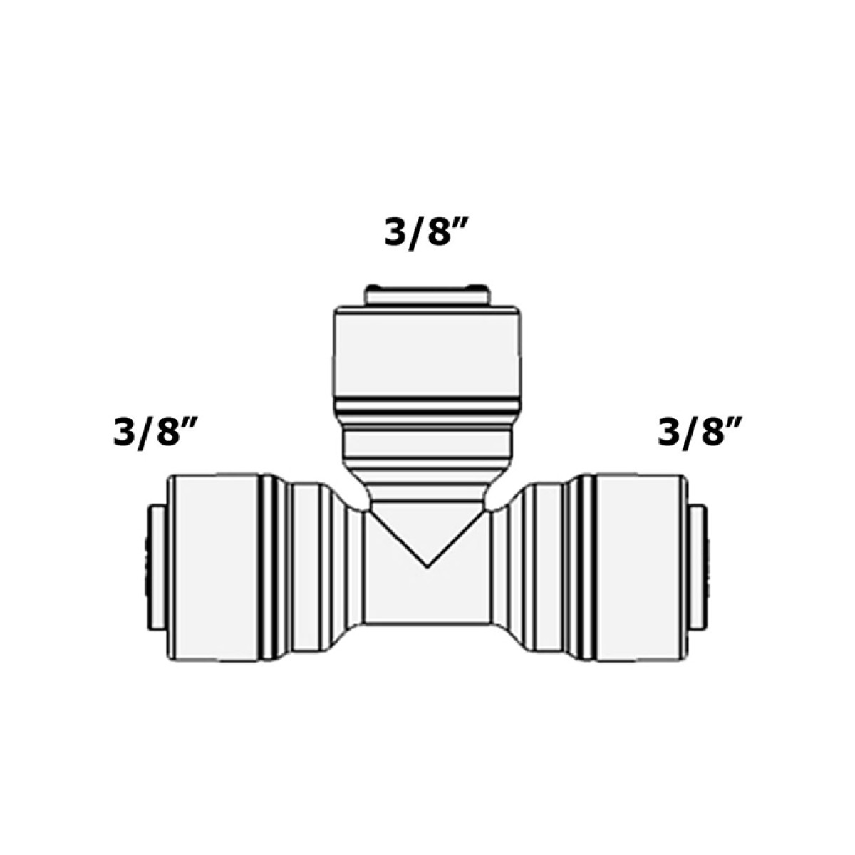 Фітинг Т-подібний Raifil 1803-B (трубка 3/8" - трубка 3/8" - трубка 3/8)