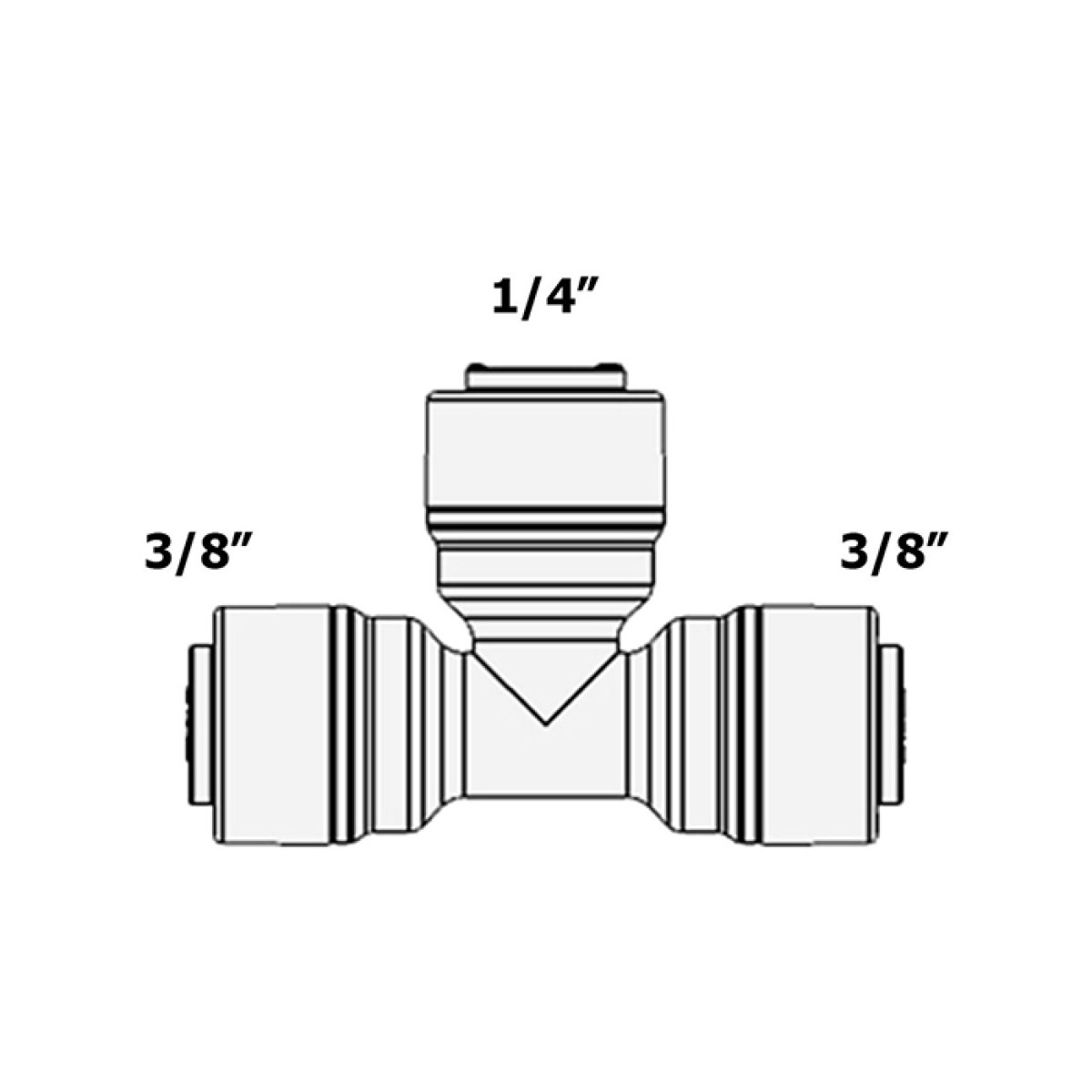 Фітинг Т-подібний Raifil 1803-C (трубка 3/8" - трубка 1/4"-трубка 3/8")