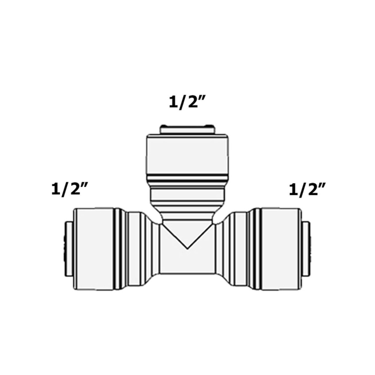 Фитинг Т-образный Raifil 1803-F (трубка 1/2"-трубка 1/2"-трубка 1/2")