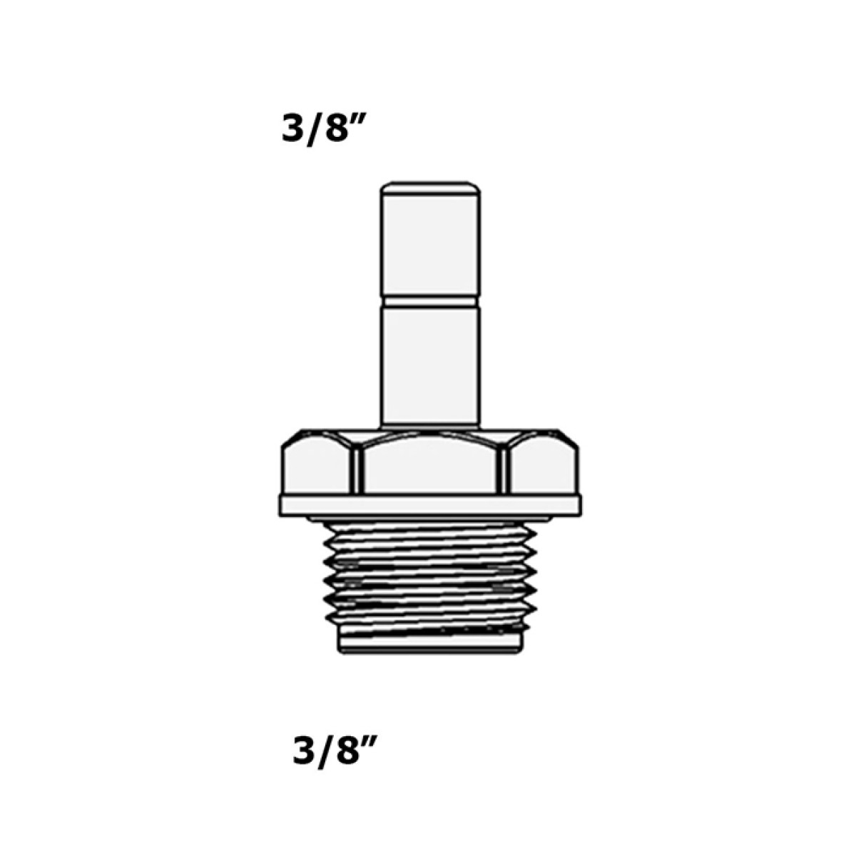 6SA6 Raifil прямий фітинг (стрижень 3/8"- різьба 3/8")