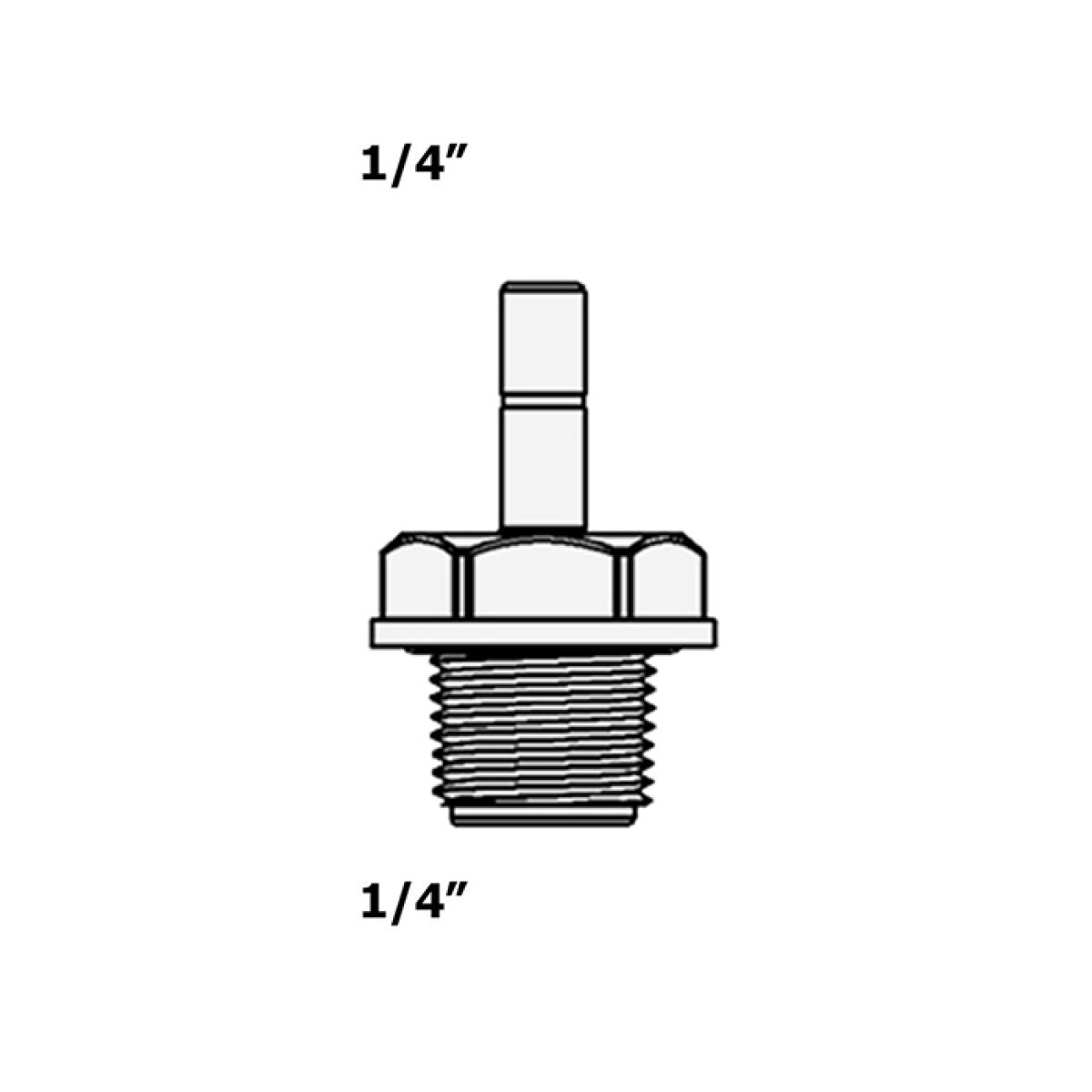4SA4 Raifil прямий фітинг (стрижень 1/4"- різьблення 1/4")