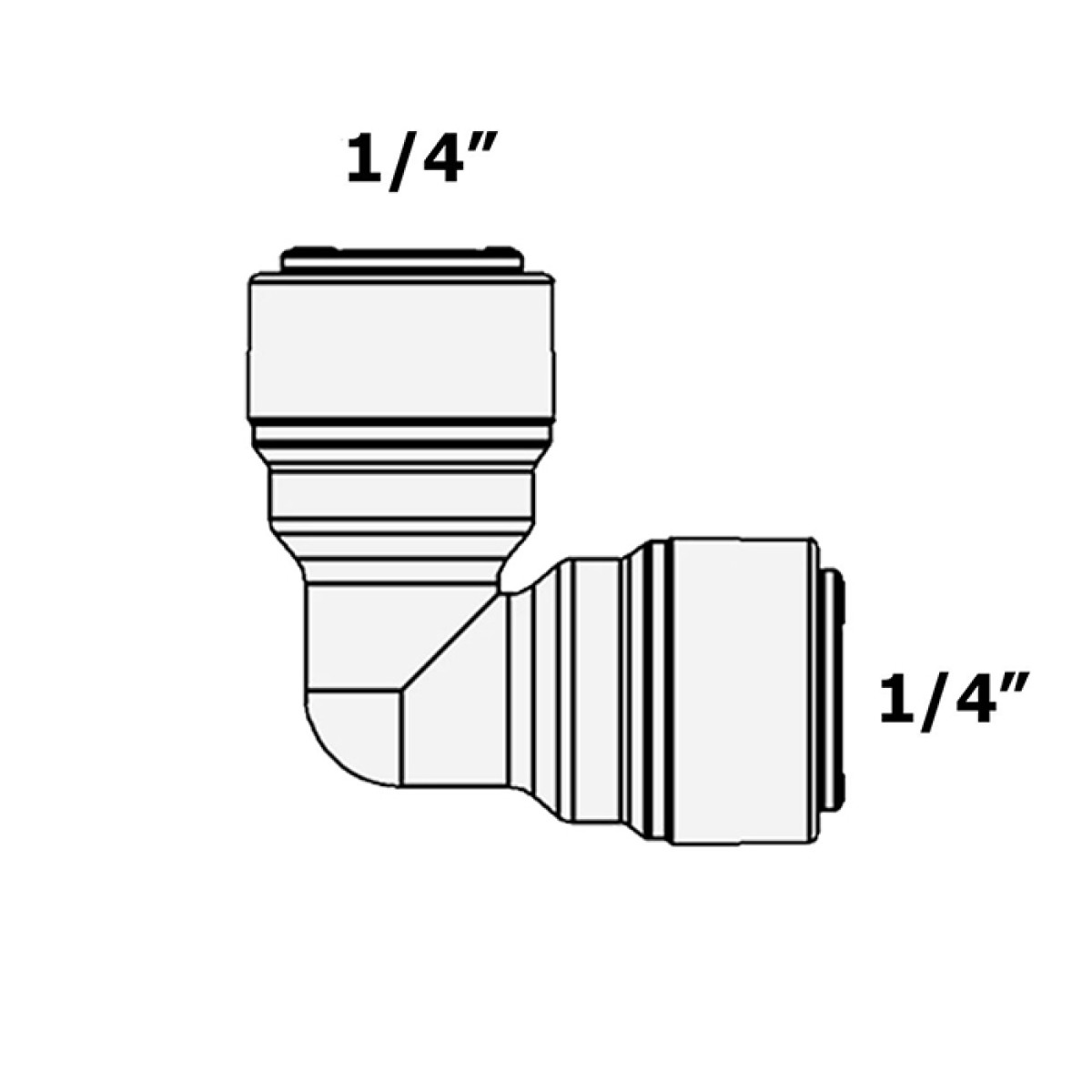 Угол Raifil 1818-A трубка-трубка 1/4"-1/4"