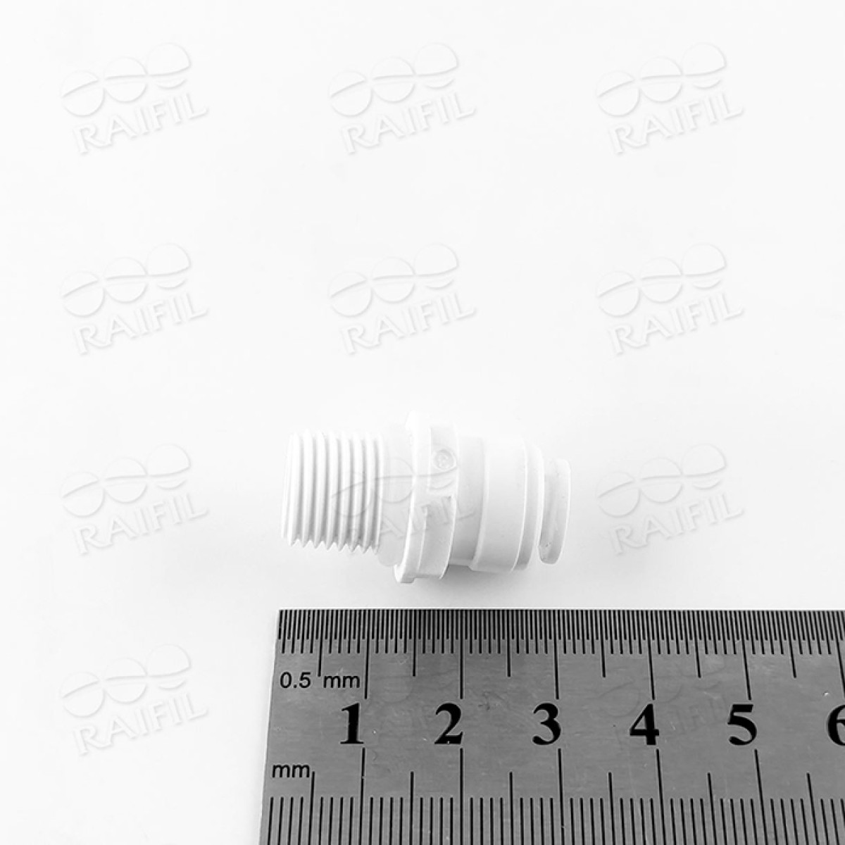 Фитинг прямой Raifil 4МС4-2 резинка (трубка 1/4"- резьба наружная 1/4")