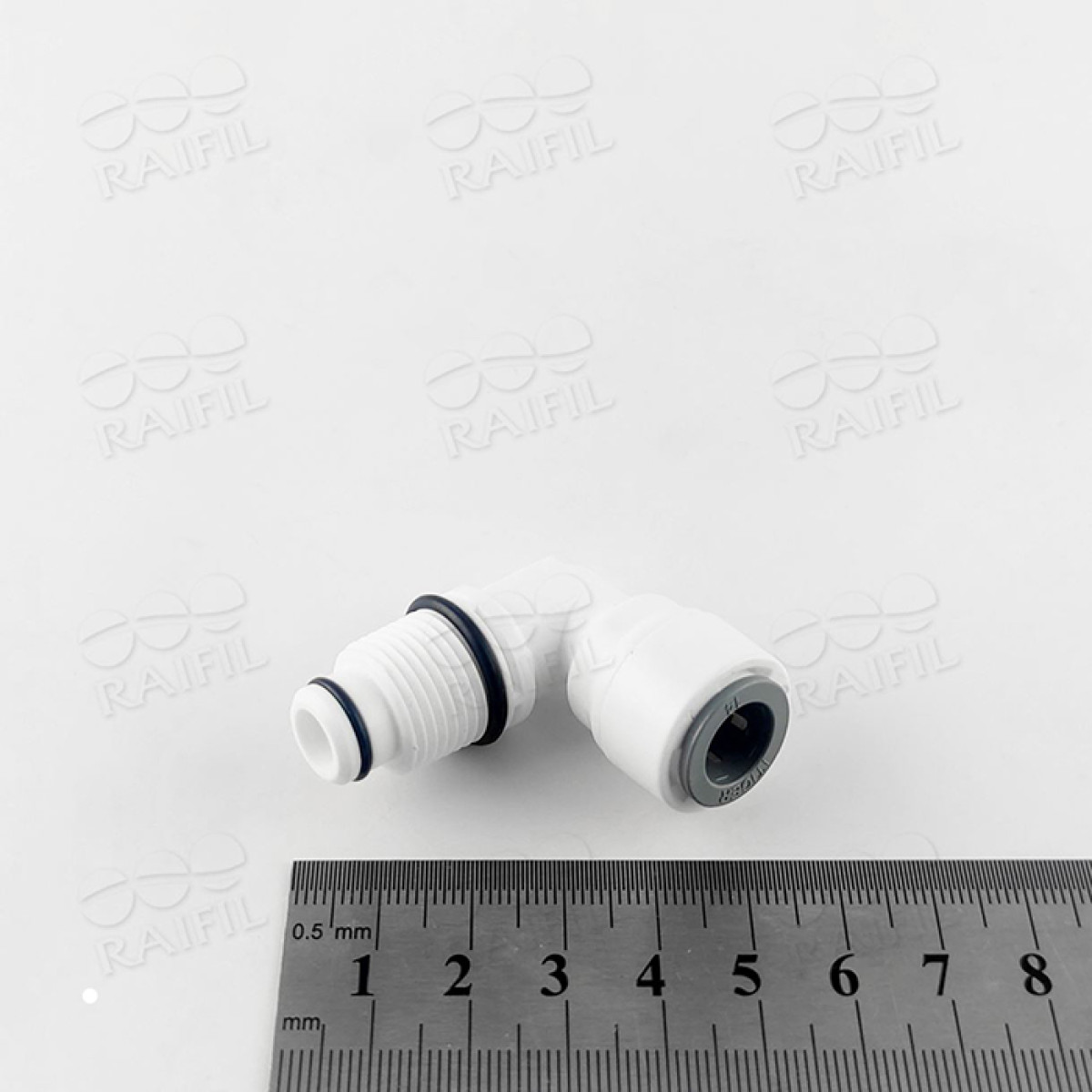 Фитинг угловой Raifil 2817-B (трубка 3/8"- резьба внешняя 3/8")