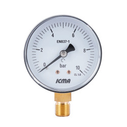 Манометр Icma №244 нижнє підключення 1/4" 0-10 бар (91244AB10)
