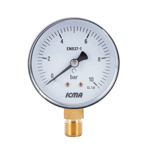 Манометр Icma №244 нижнее подключение 1/4" 0-10 бар (91244AB10)