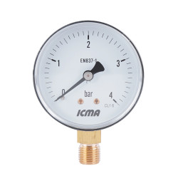 Манометр Icma №244 нижнє підключення 1/4" 0-4 бар