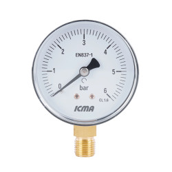 Манометр Icma №244 нижнє підключення 1/4" 0-6 бар