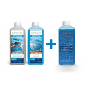 Комплект бактерицидный комплекс Silver Life, 2*1 л (50 м3) + Algaecide для удаления водорослей 1 л