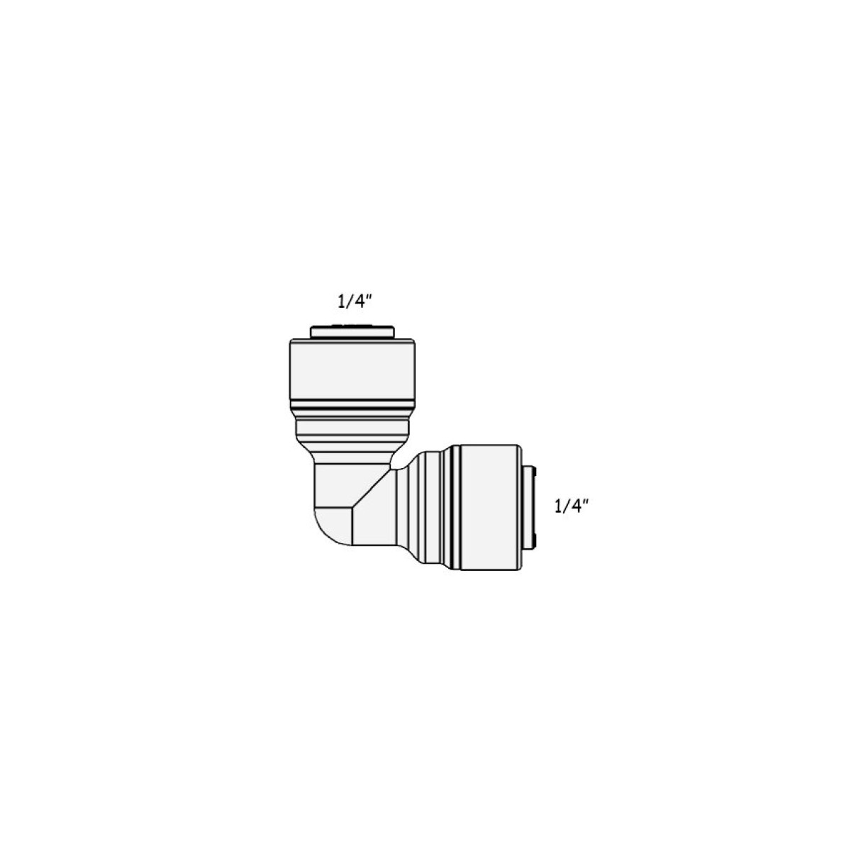 WA-UE0404 / 4UE4 Фітинг кутовий (трубка - трубка) 1/4-1/4 Organic