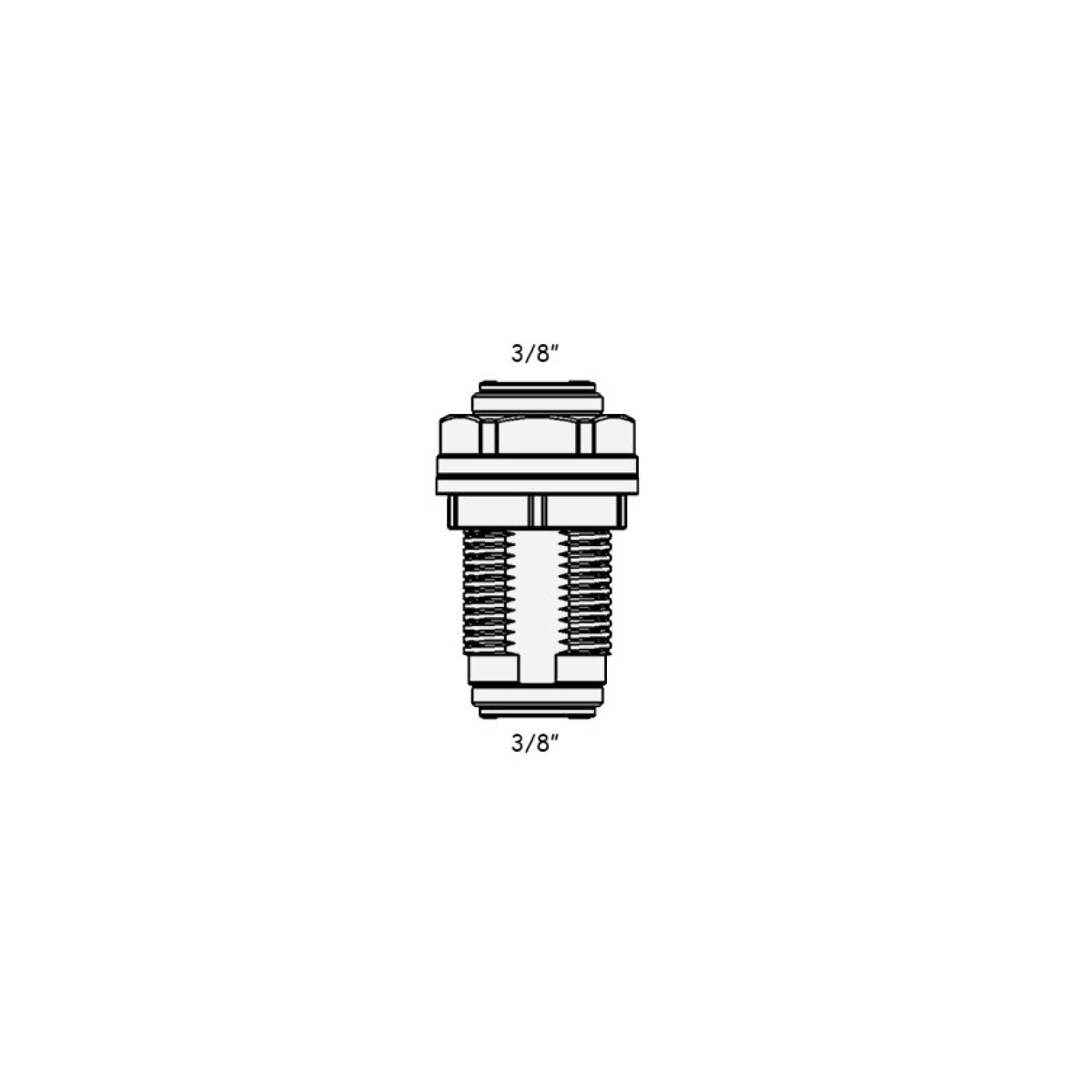 1807-B /6BU6 Фітинг прямий (трубка - трубка) 3/8-3/8