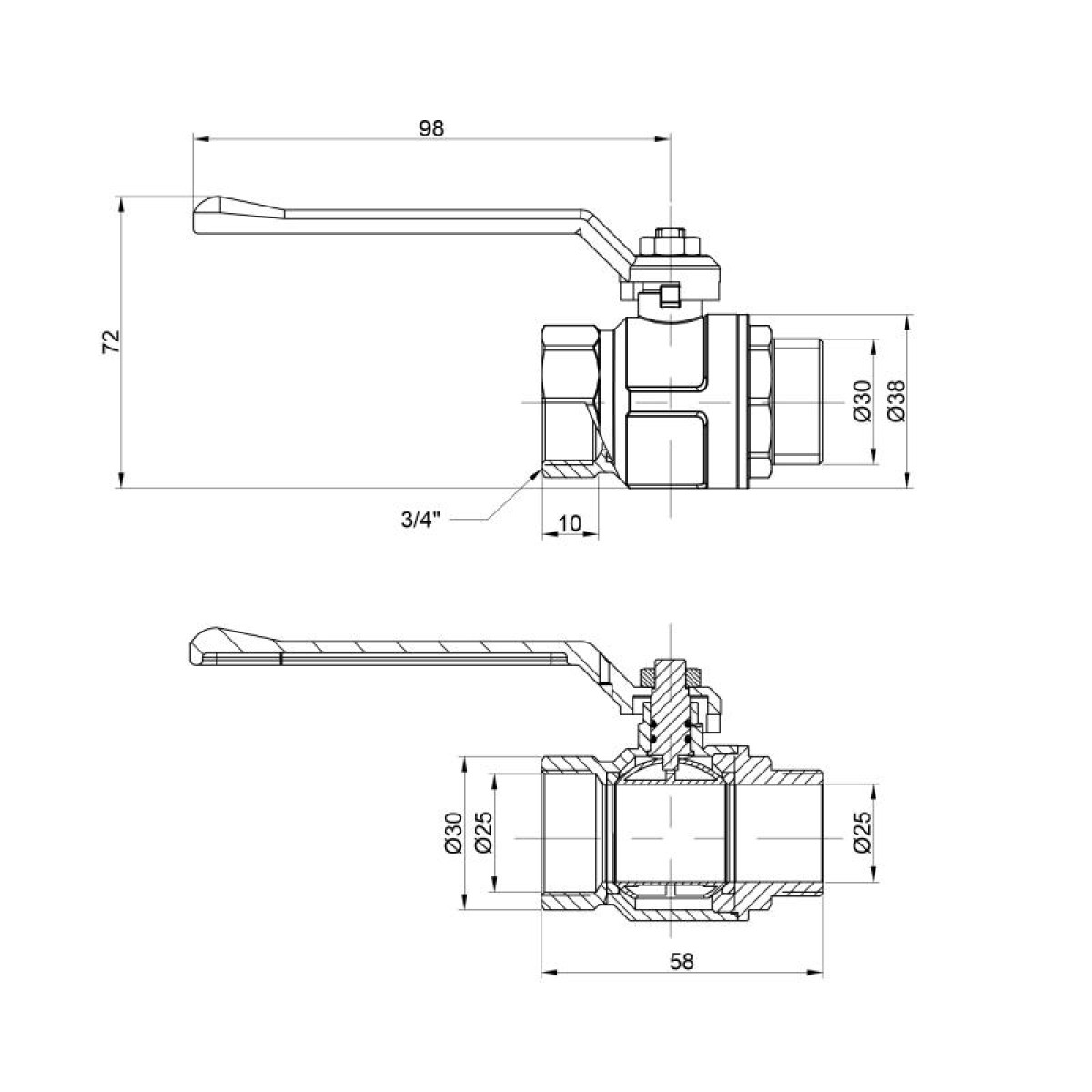 Кран шаровой Icma 3/4" прямой №350