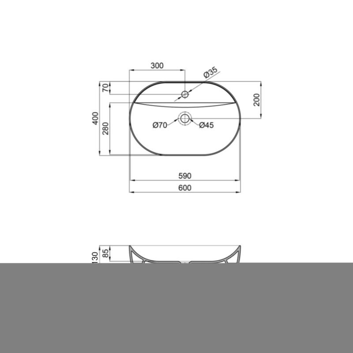 Раковина Qtap Scorpio 600x400x130 White QT14112203WN