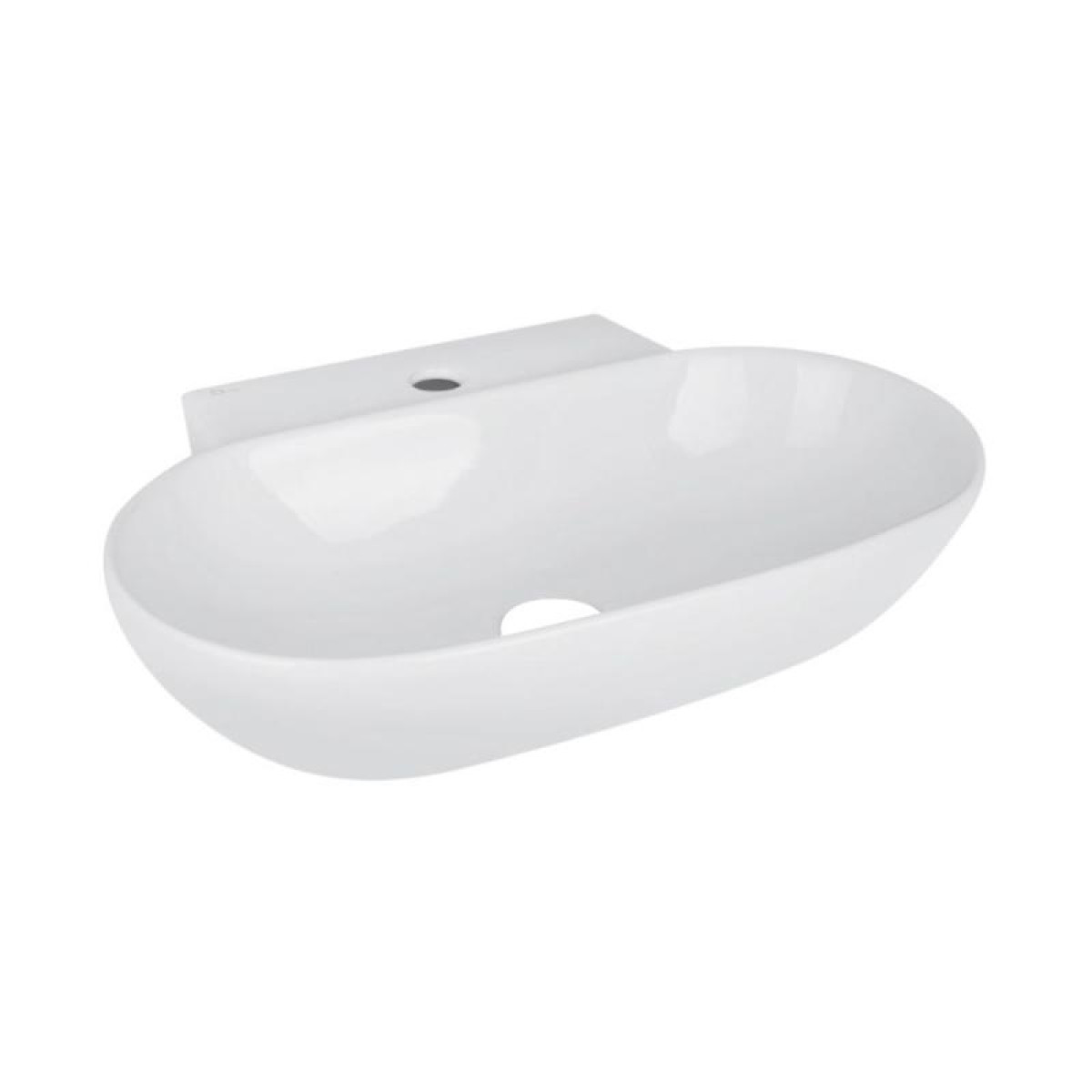 Комплект Qtap Cardinal: Раковина подвесная / накладная овальная 565х400х130 мм White + Донный клапан PU02