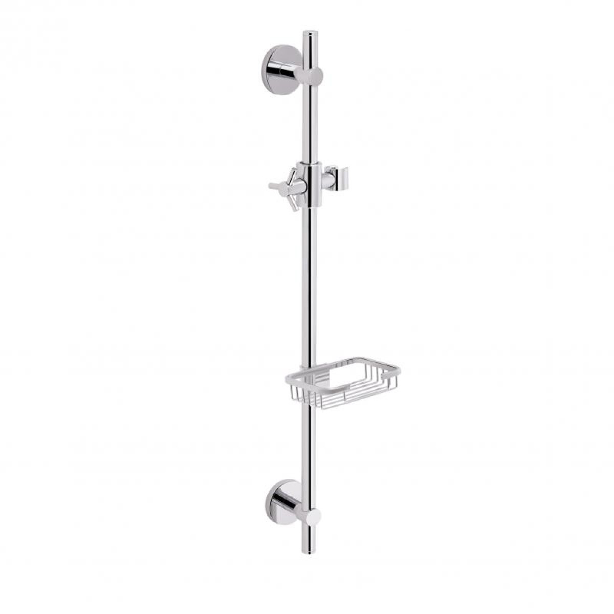 Стойка универсальная Qtap Sprha 700 мм округлая с полочкой QT003 Chrome