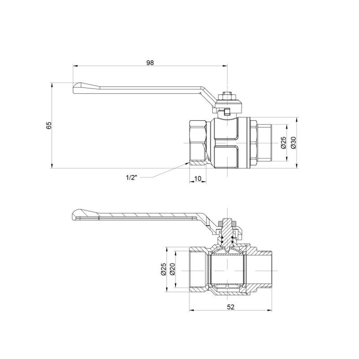Кран шаровой Icma 1/2" прямой №350