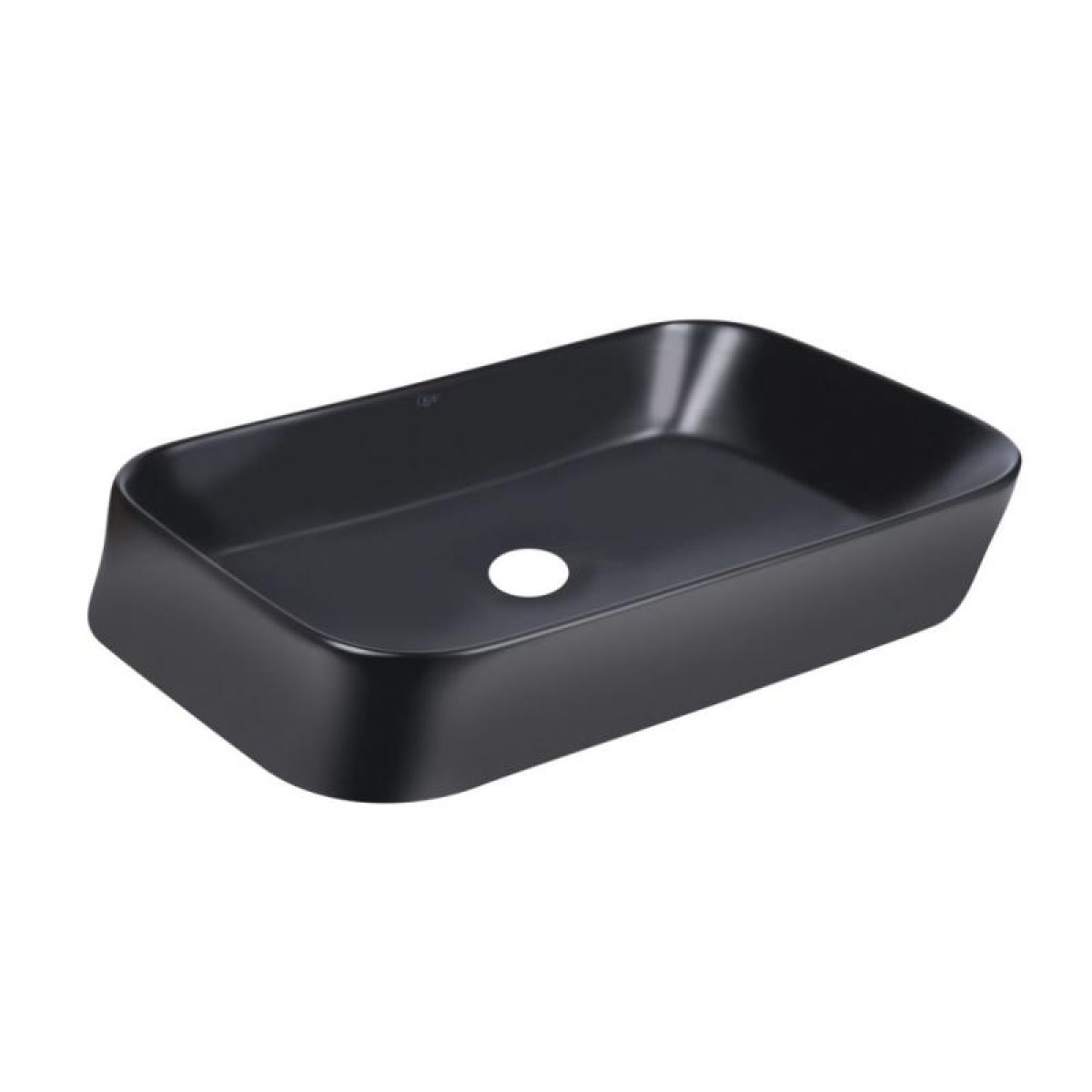 Комплект Qtap Scorpio: Раковина накладная прямоугольная 550х390х120 мм Matt Black + Донный клапан PU03