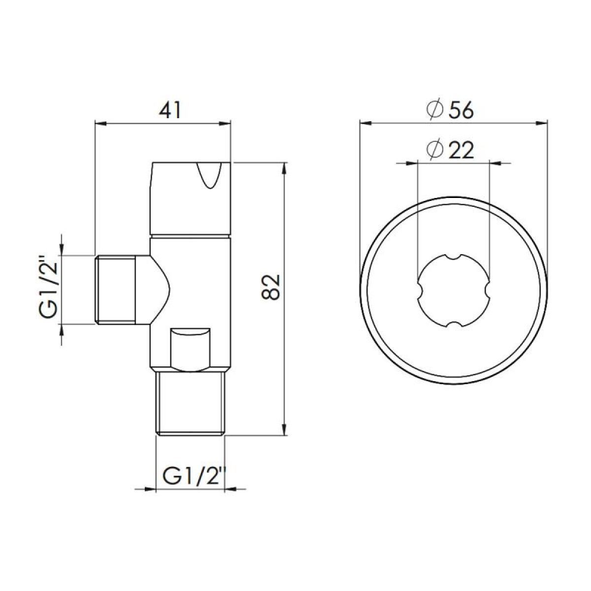 Кран приборный SD Forte 1/2" ручка "круг" SF342W1515