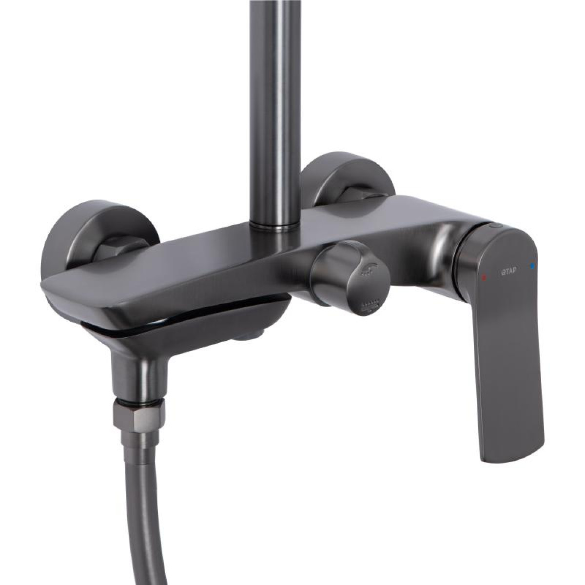 Душова система універсальна Qtap Slavonice на три споживача (з виливом) QTSLA111GMB45910 Gunmetal Black PVD