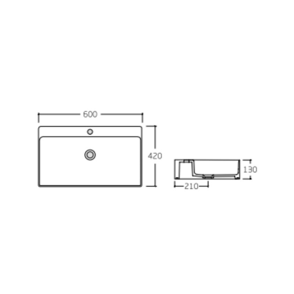 Раковина Qtap Nando LT 600х420х130 White QT12112173WN