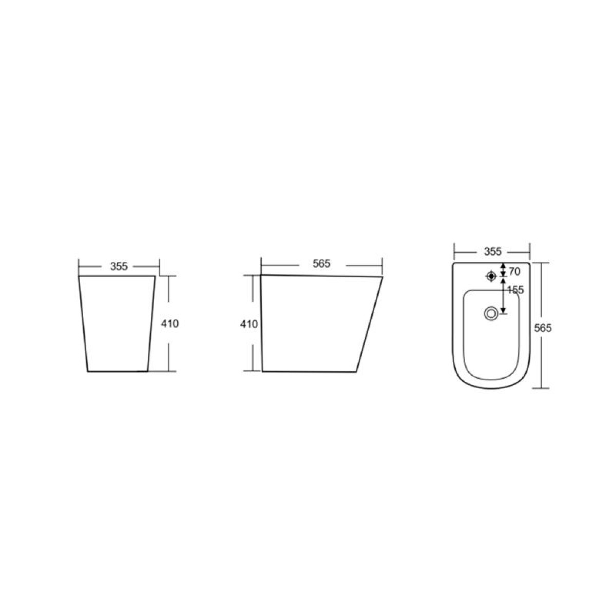 Биде напольное Qtap Scorpio 565x355x410 White QT14441003CW