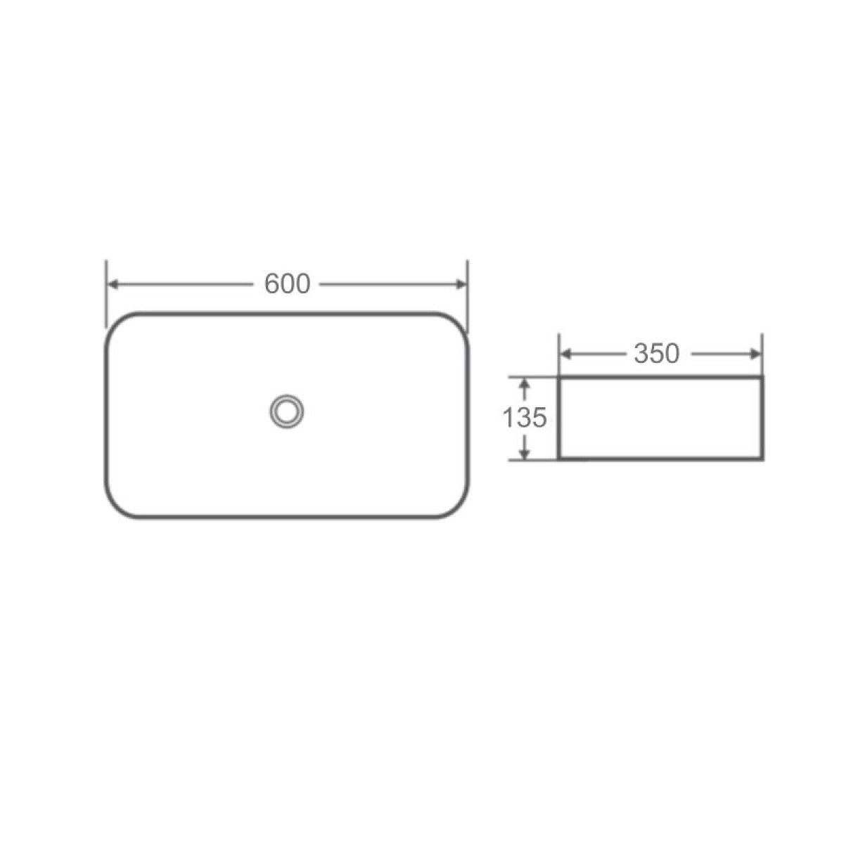 Раковина-чаша Qtap Tern 600x350x135 White QT17112270WN