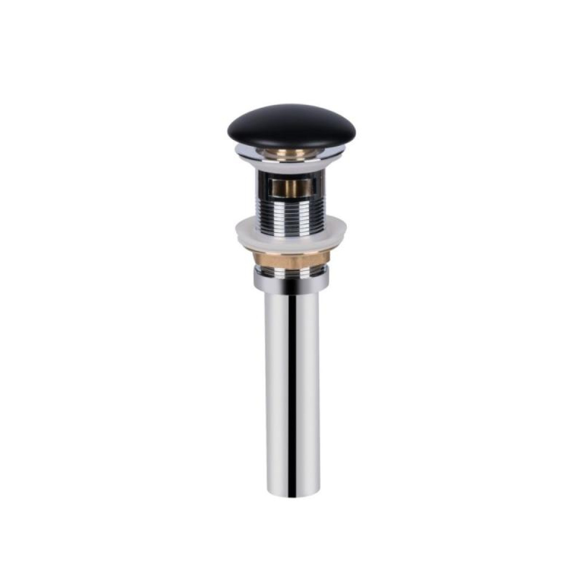 Комплект Qtap Nando LT: Раковина подвесная прямоугольная 500х420х120 мм Matt Black + Донный клапан PU03O