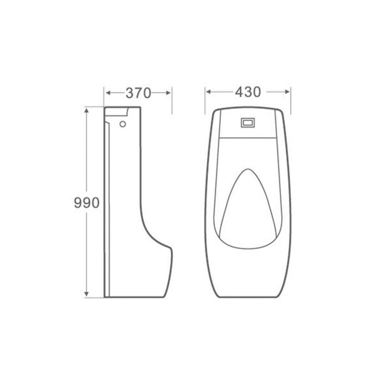 Писсуар напольный Qtap Scorpio с ИК-датчиком автоматического смыва 430х370х990 White QT1488101HW