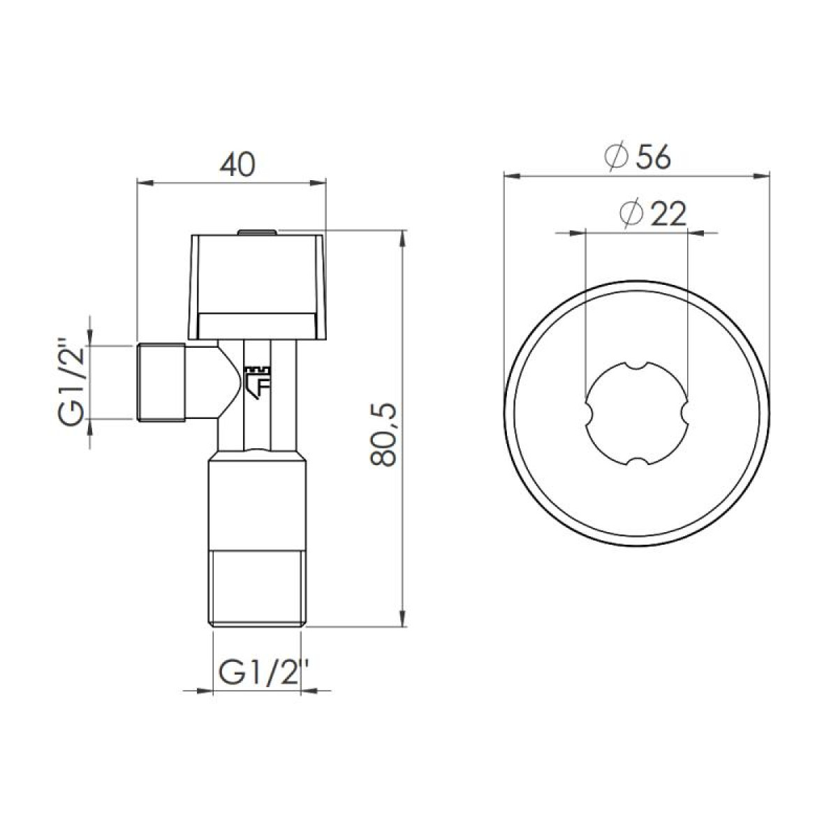 Кран приборный шаровой SD Forte 1/2" SF340W1515