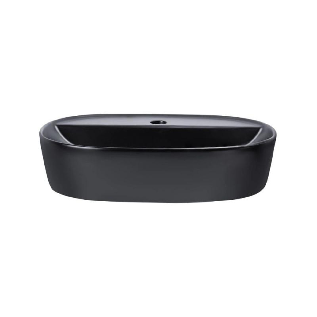 Комплект Qtap Scorpio: Раковина накладная овальная 505x385x120 мм Matt Black + Донный клапан PU03