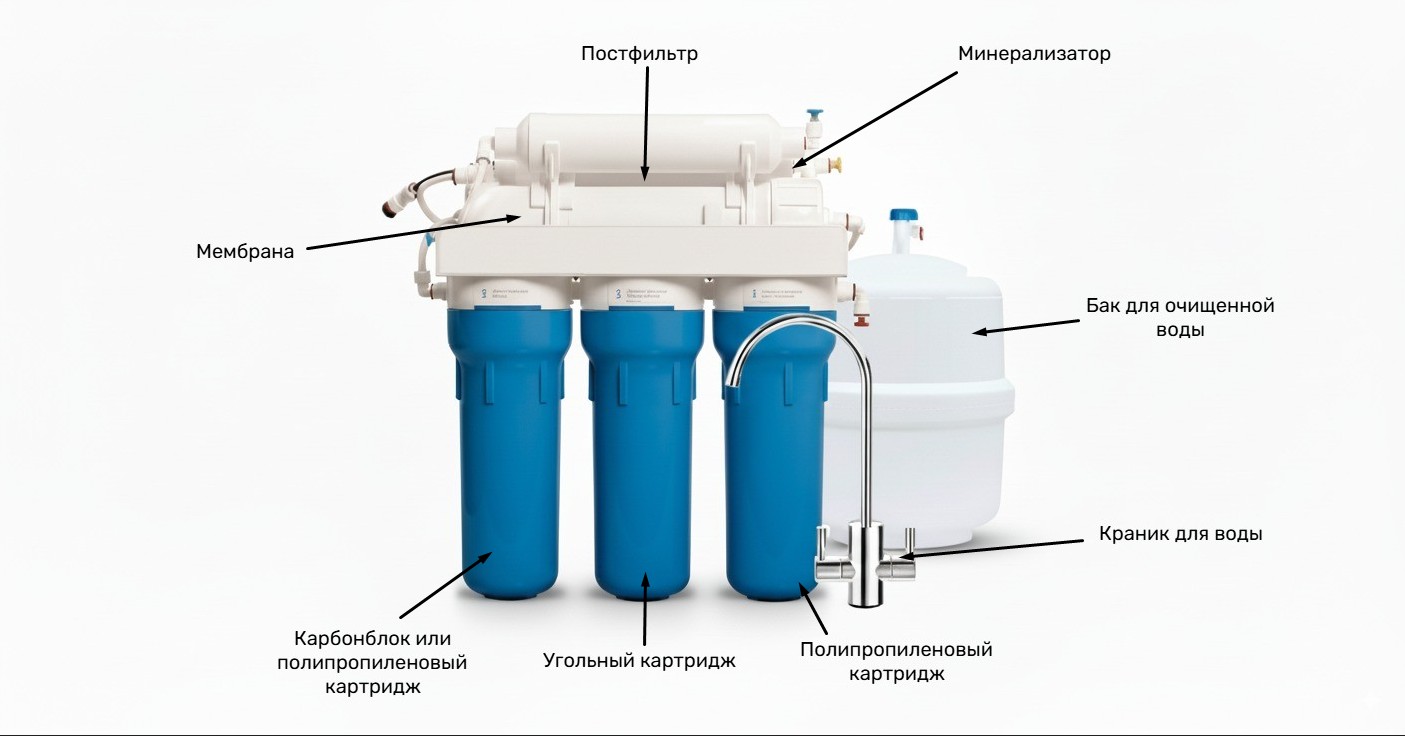 Схема фильтра обратного осмоса